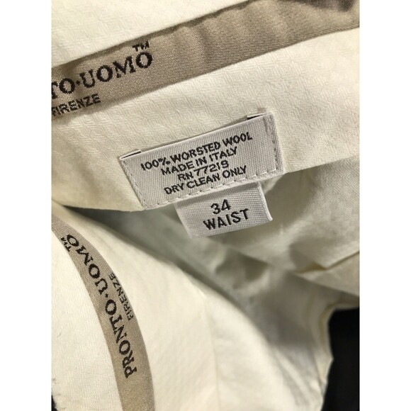 3 Pair Pronto Uomo Men's Suit Dress Pants Size 34 2 NWT Black 1 Grey Wool - Picture 11 of 14